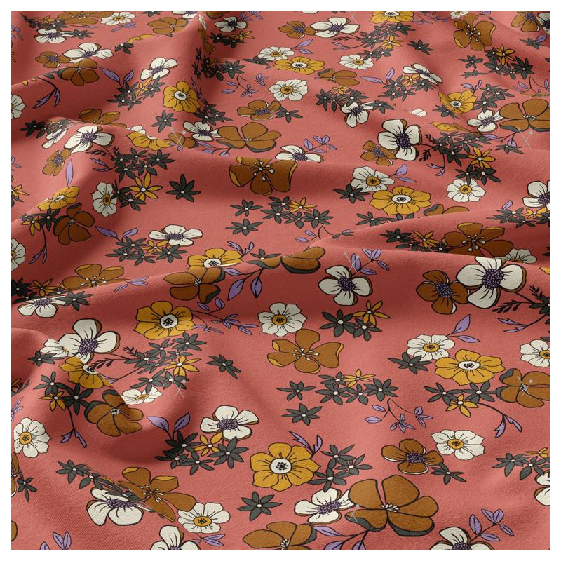 Printed Viscose IMAE Floridian / Toffee